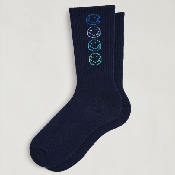 Urban Outfitters Accessories Nwt Uo Nirvana Stacked Smiley Socks